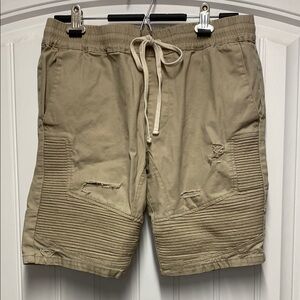 PacSun Tan Cargo Shorts with Elastic Waistband